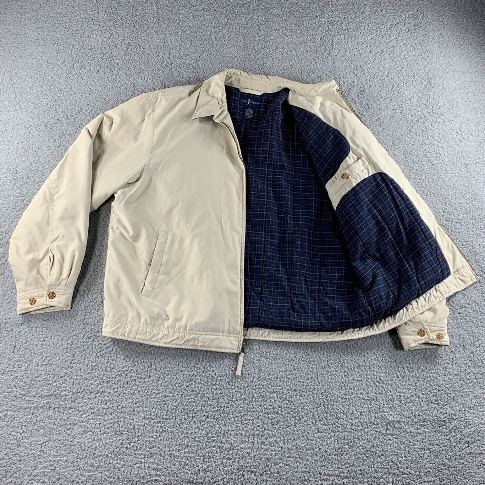 Daniel Cremieux Jacket Mens Large Beige Insulated Flannel Lined Full Zip Coat